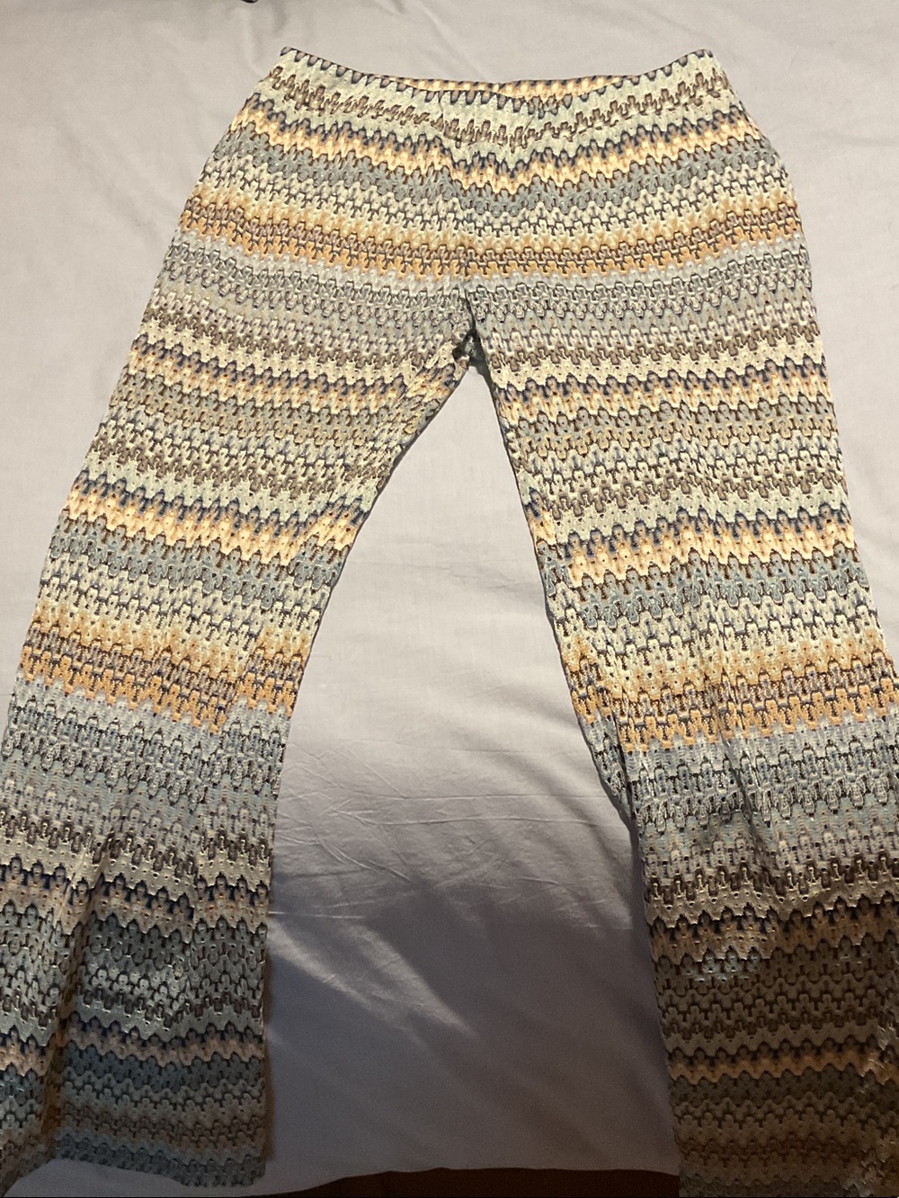 Behemian style crochet pattern pants.